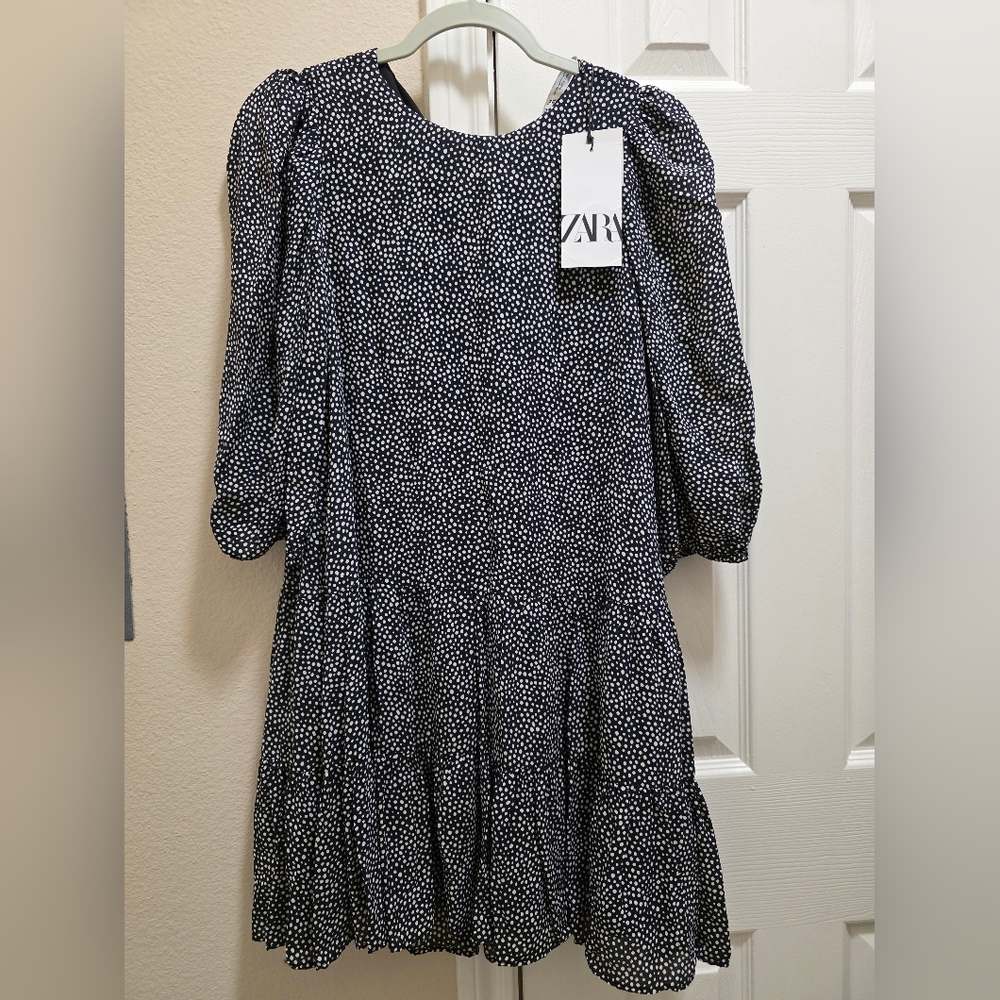 Zara "The Helene" Micro Dot Tiered Mini Dress - NWT
